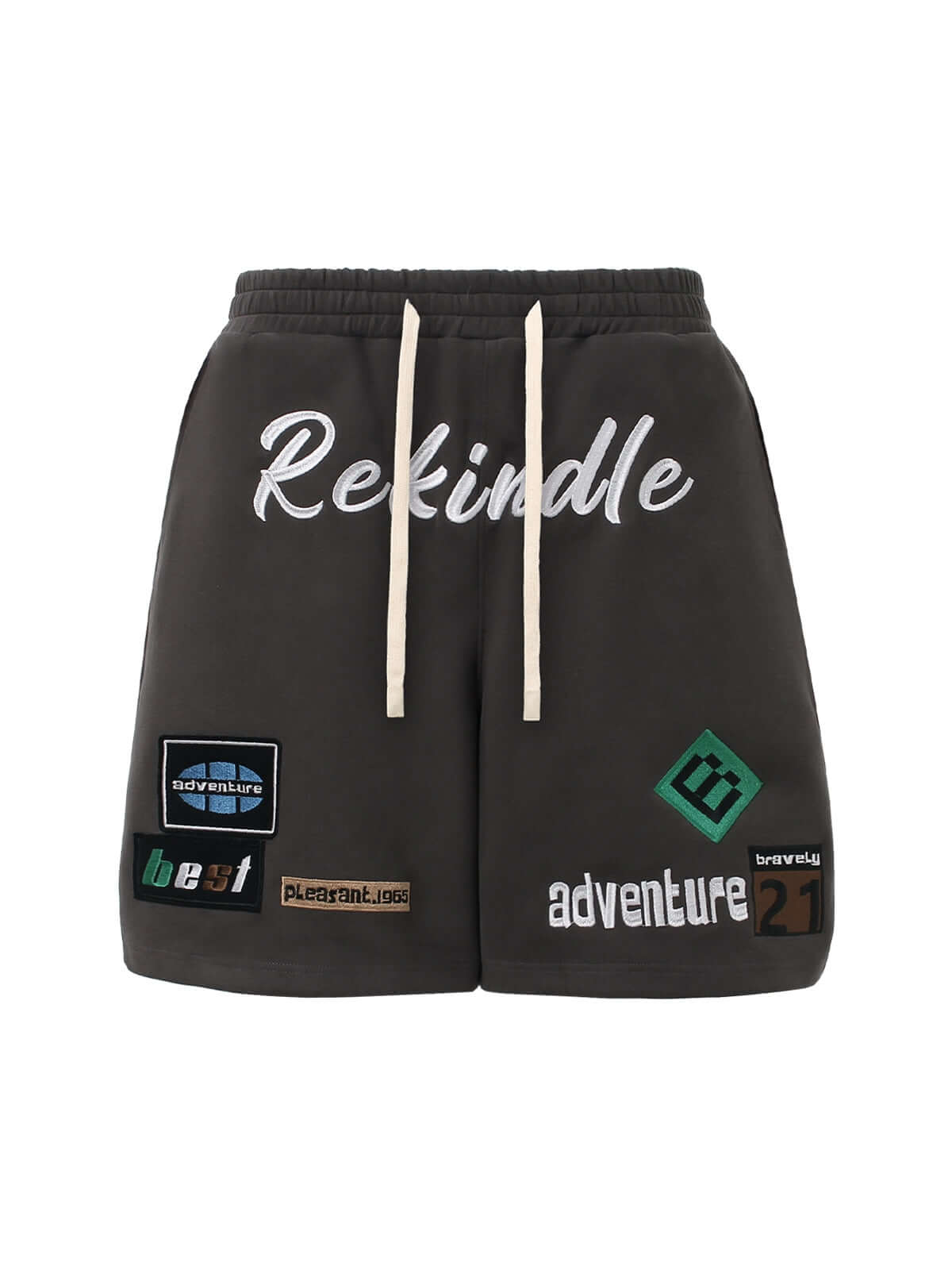 Retro Street Embroidered Drawstring Shorts