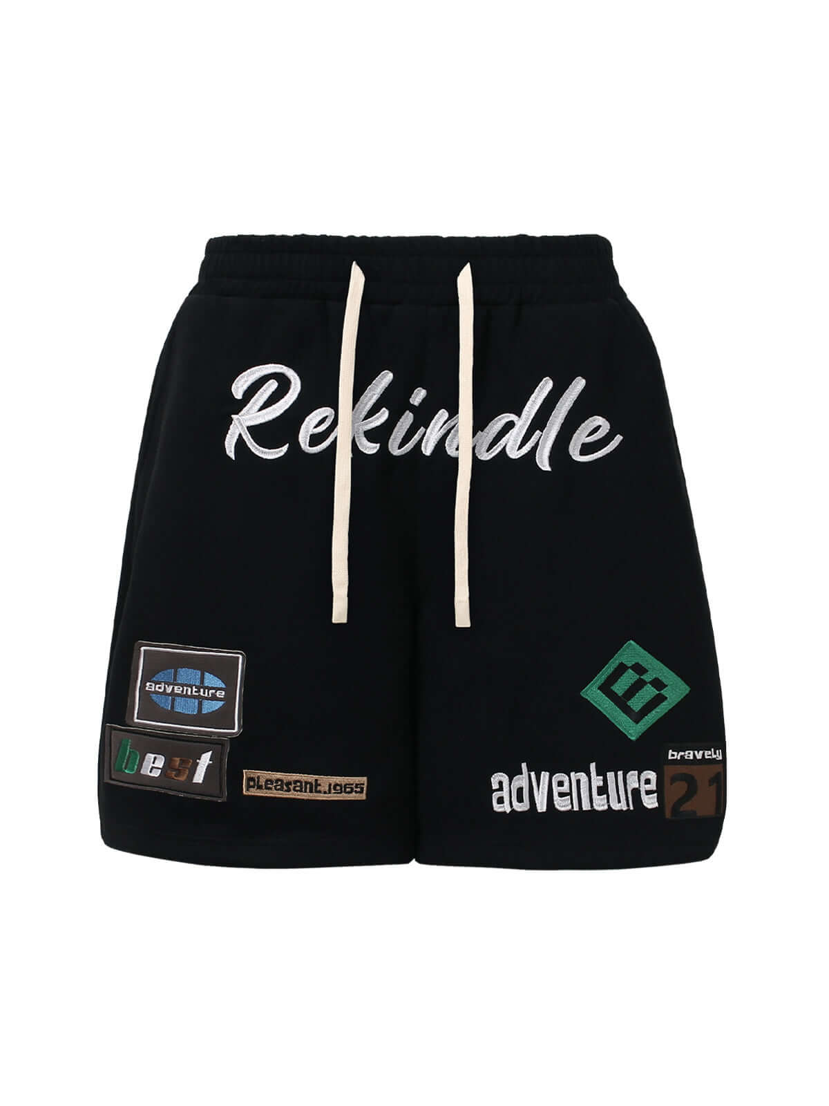 Retro Street Embroidered Drawstring Shorts