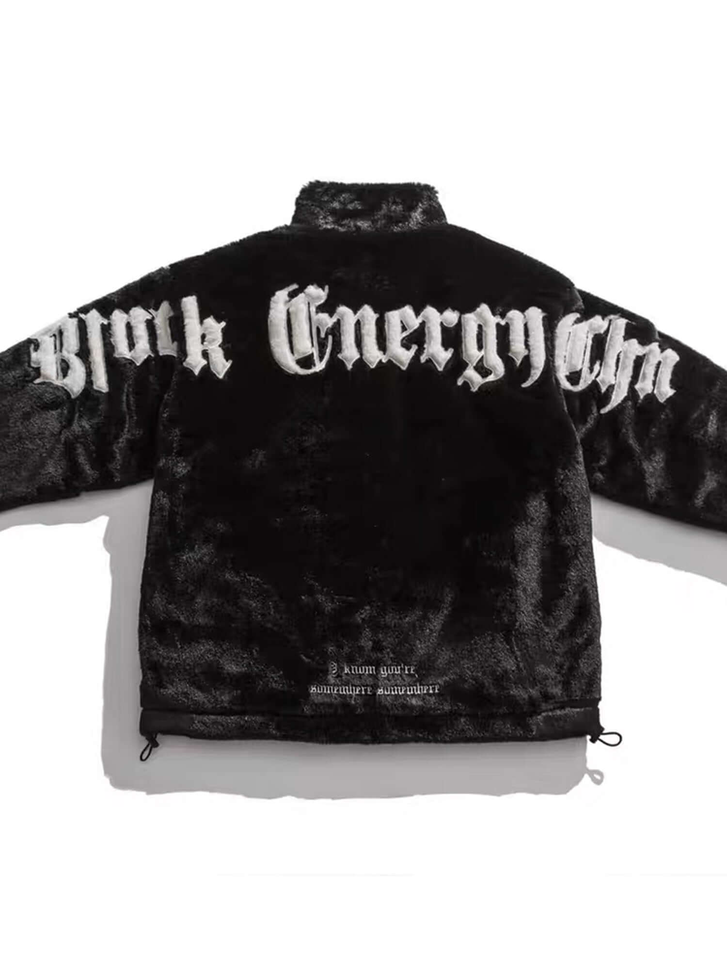 Street Letter Embroidered Fleece Jacket Urban Winter Style