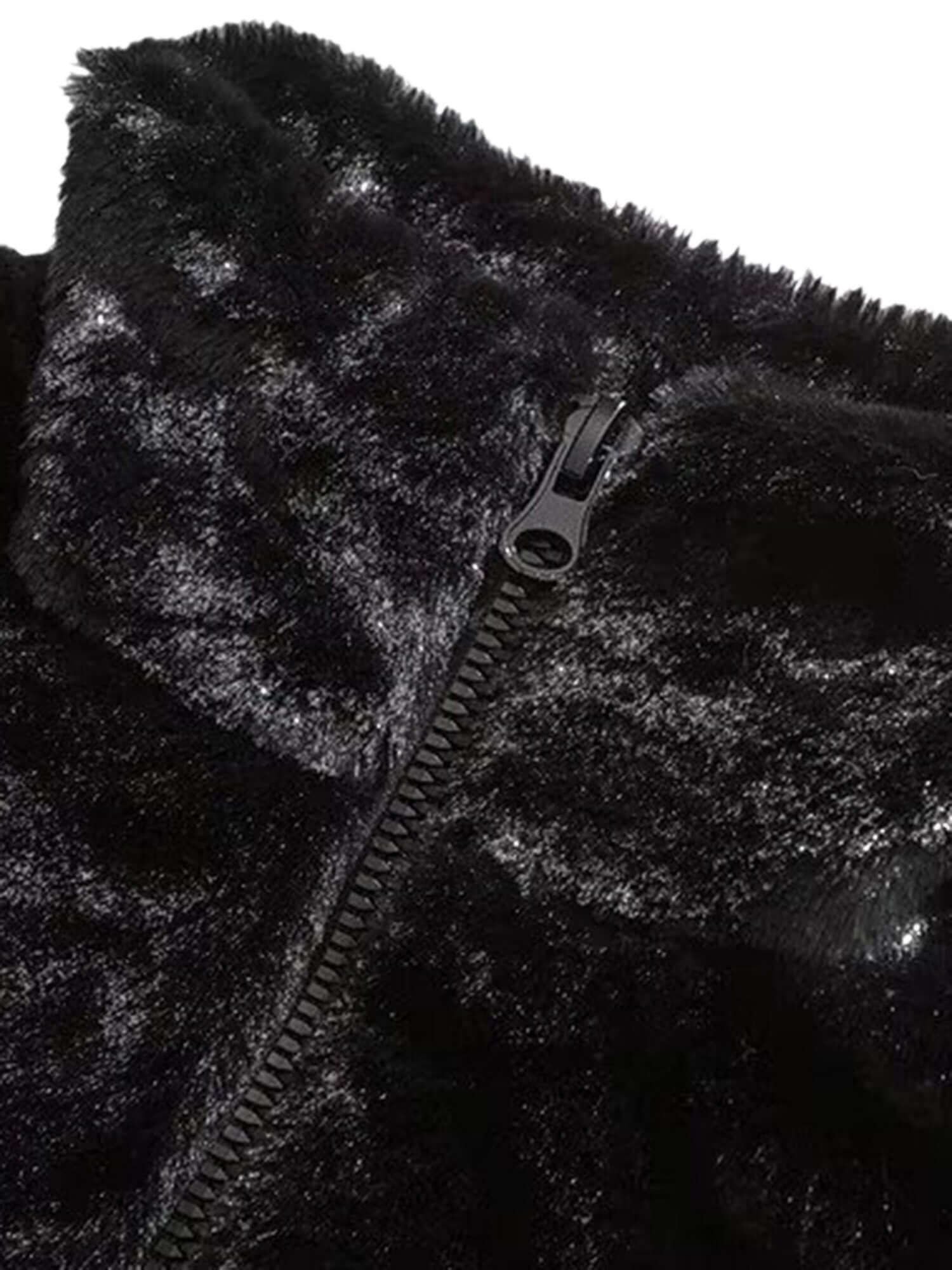 Street Letter Embroidered Fleece Jacket Urban Winter Style