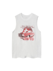 Street Racing Print Vest Streetwear