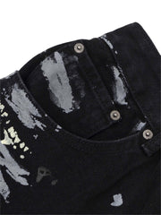 American Graffiti Letter Print Jeans Streetwear