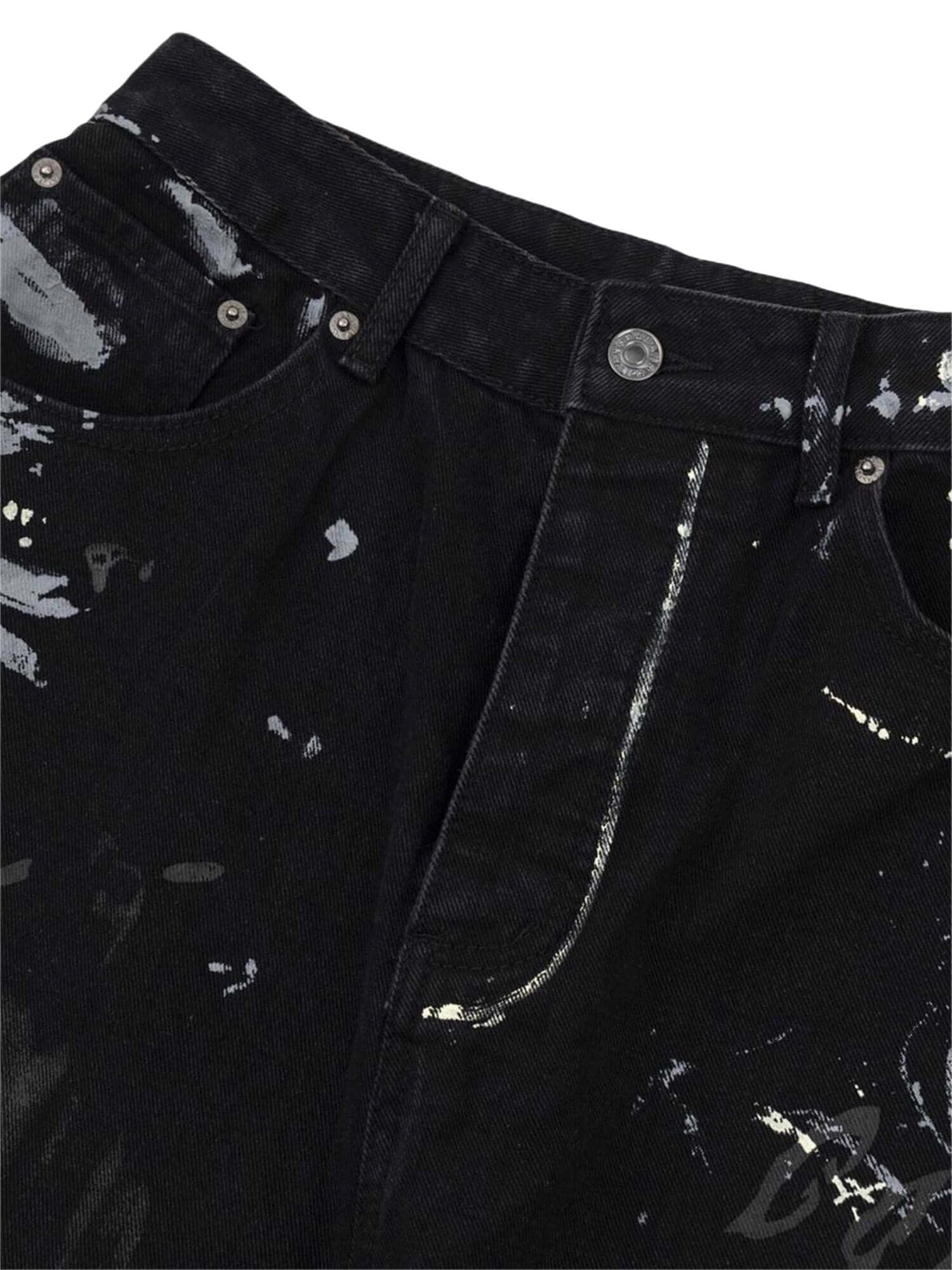 American Graffiti Letter Print Jeans Streetwear