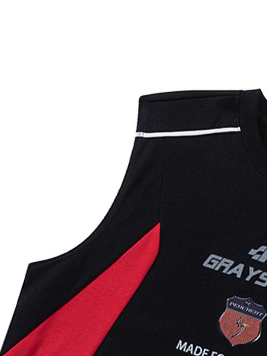 American Retro Patchwork Vest Streetwear