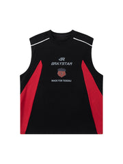 American Retro Patchwork Vest Streetwear