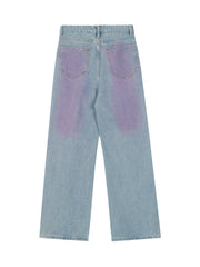 American Retro Spray painted Star Embroidered Jeans Streetwear