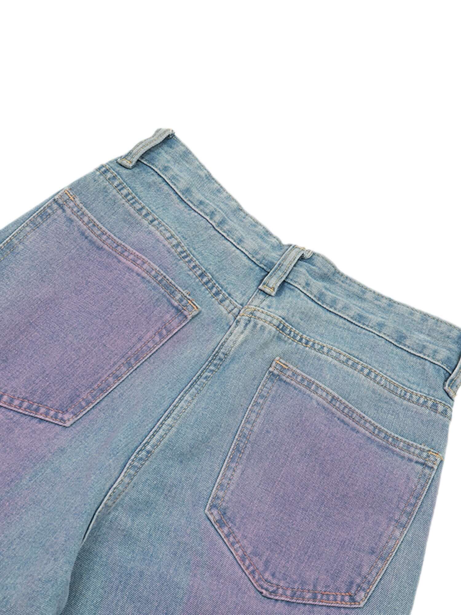 American Retro Spray painted Star Embroidered Jeans Streetwear