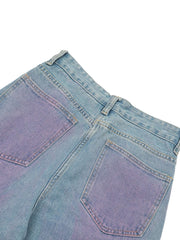 American Retro Spray painted Star Embroidered Jeans Streetwear