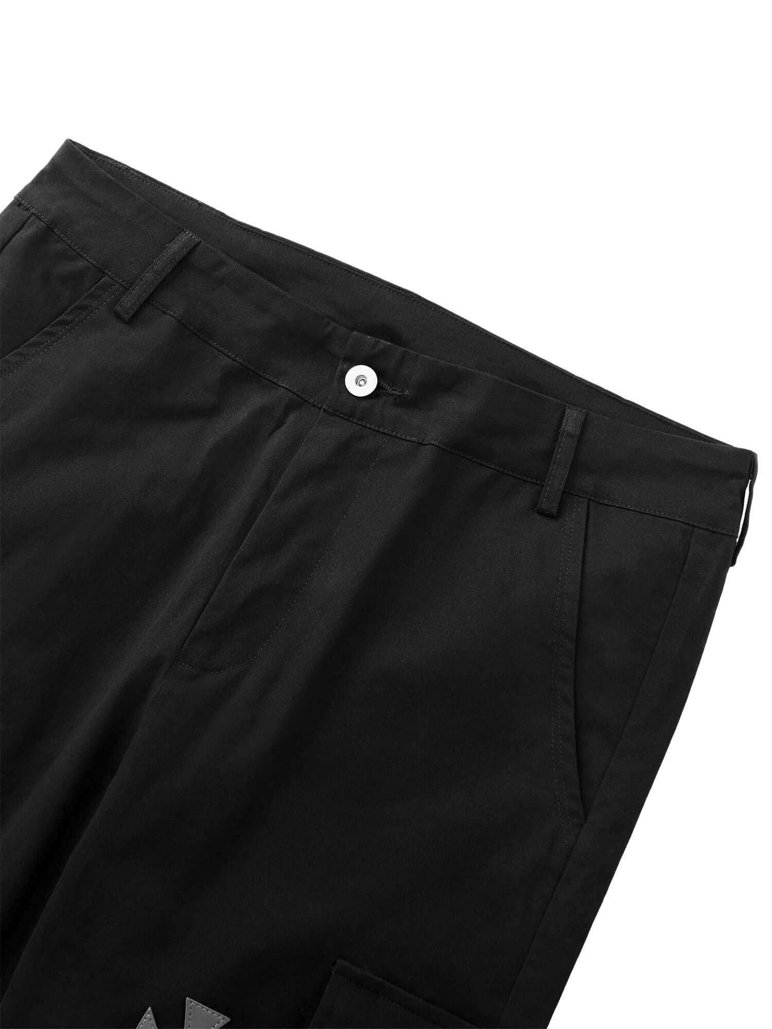 Cross Printed Multi Pocket Casual Pants Streetwear
