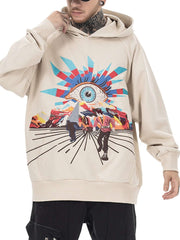 Evil Eye Embroidered Hoodie Streetwear
