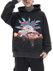 Evil Eye Embroidered Hoodie Streetwear