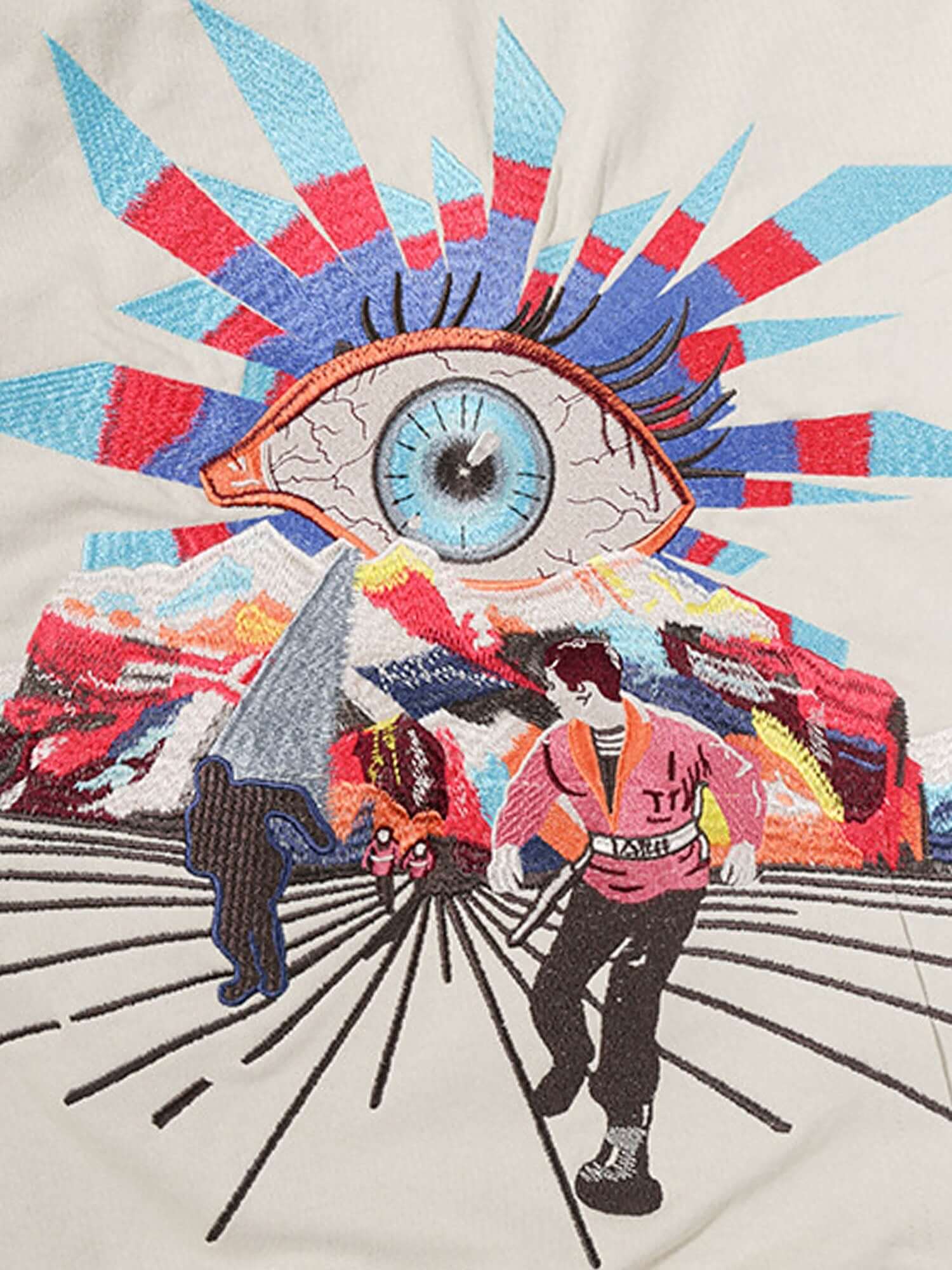 Evil Eye Embroidered Hoodie Streetwear