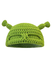 Fun Green Cartoon Hand-knitted Head Cover