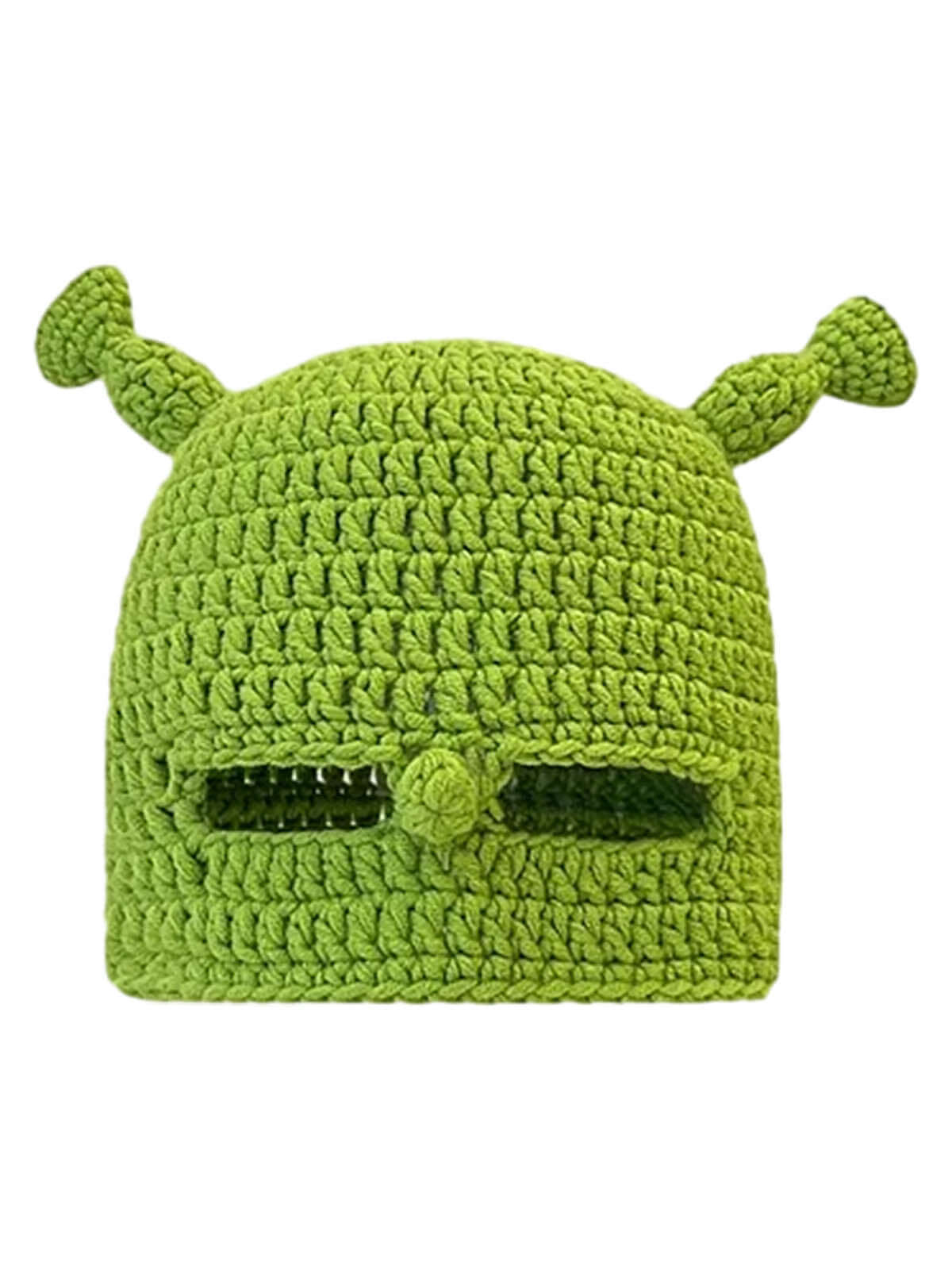 Fun Green Cartoon Hand-knitted Head Cover