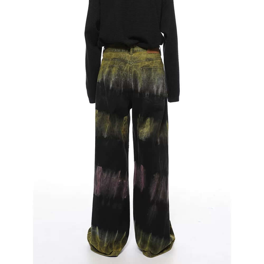 Graffiti Fun Tie Dye Straight Jeans Streetwear