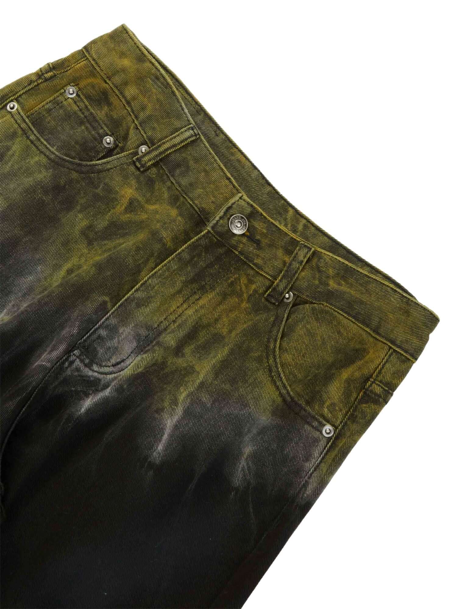 Graffiti Fun Tie Dye Straight Jeans Streetwear