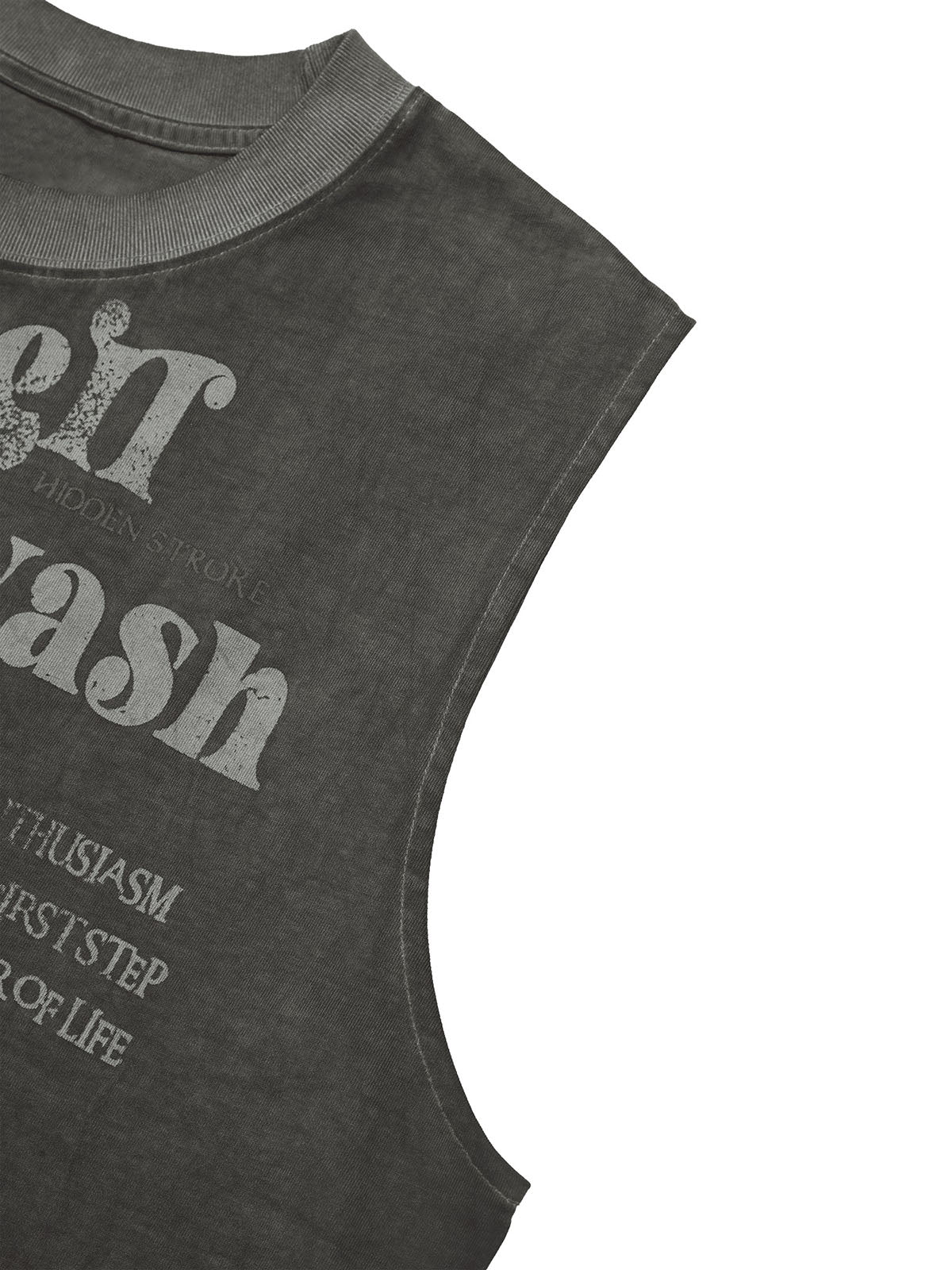 Heavy Worker Washed And Broken Retro Font VEST Streetwear