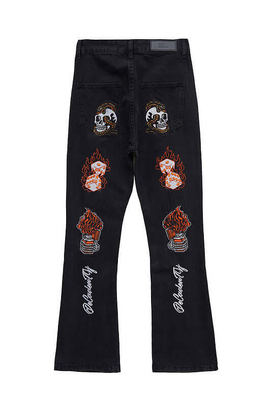 High Street Embroidery Retro Jeans Streetwear