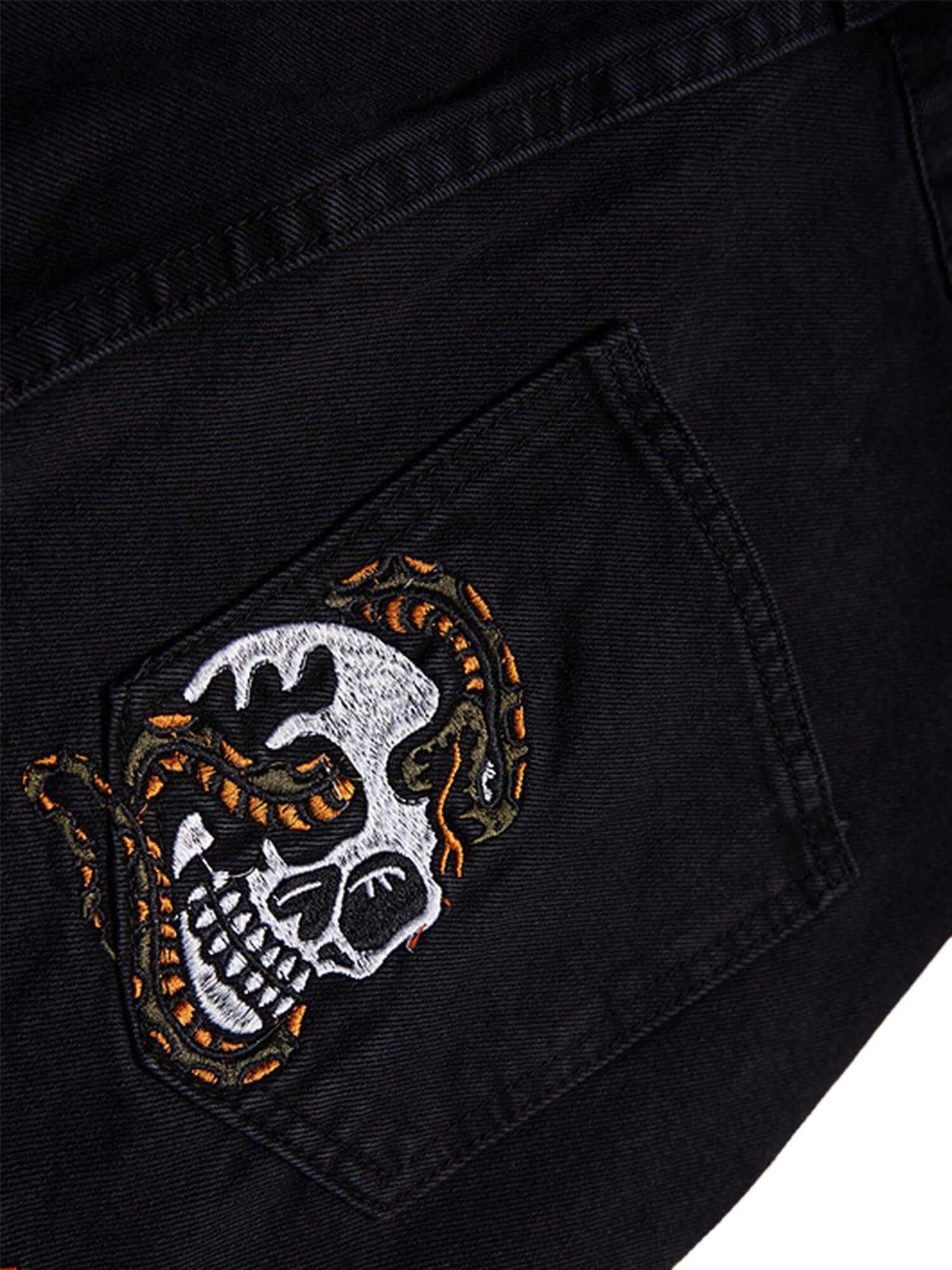 High Street Embroidery Retro Jeans Streetwear