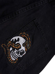 High Street Embroidery Retro Jeans Streetwear
