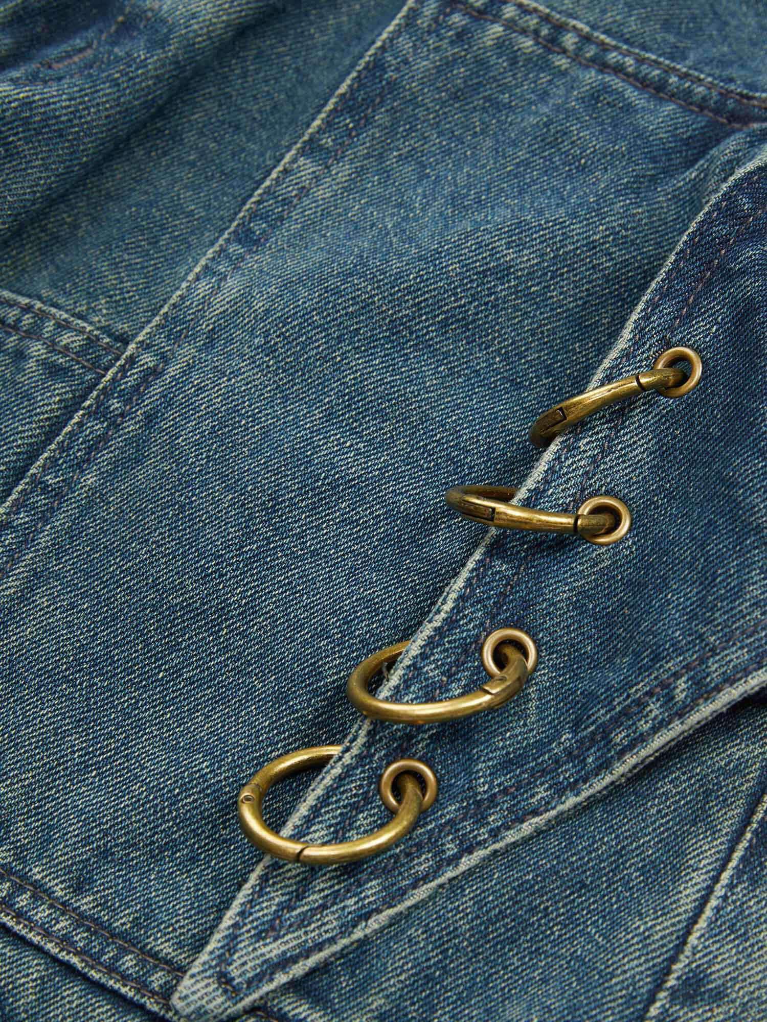 High Street Heavy Duty Design Multi pocket Jeans Streetwear