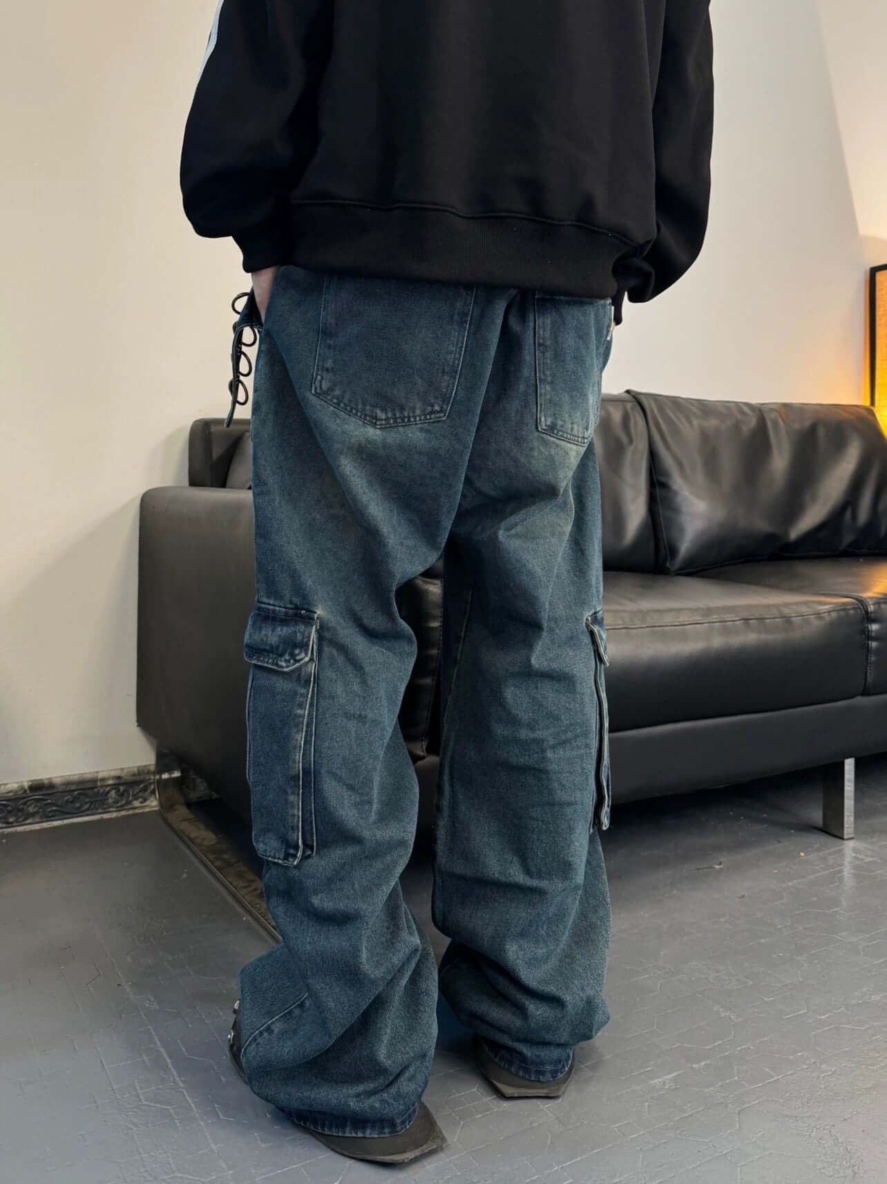 High Street Heavy Duty Design Multi pocket Jeans Streetwear