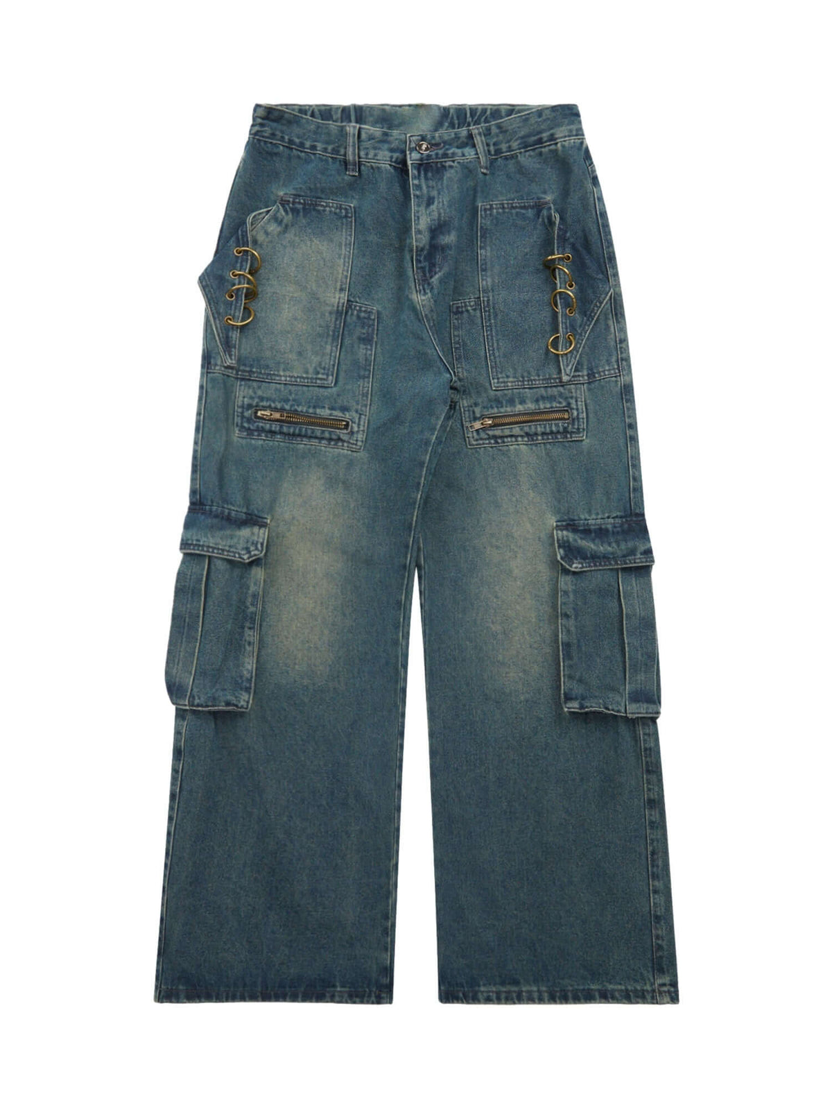 High Street Heavy Duty Design Multi pocket Jeans Streetwear