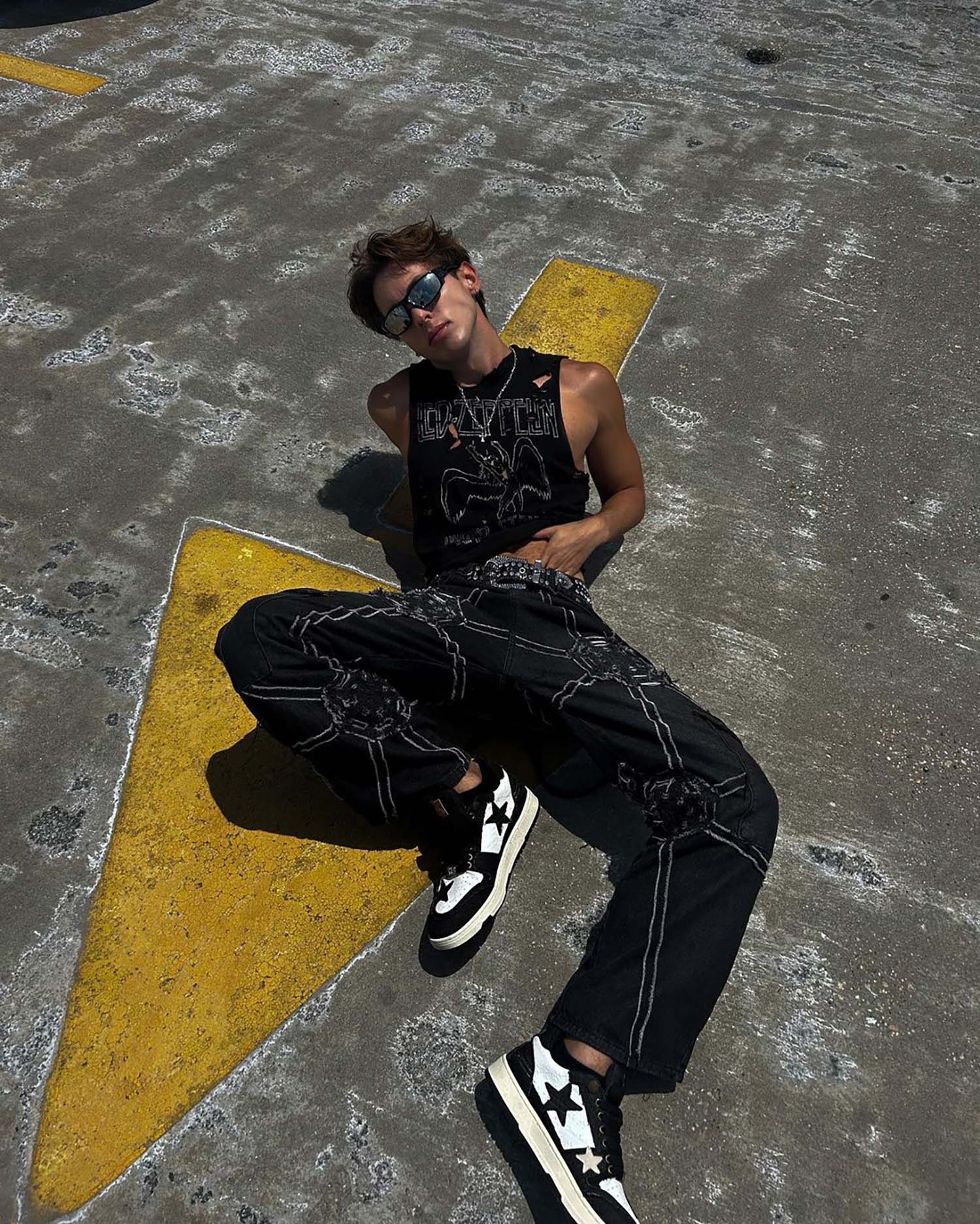 High Street Hip Hop Spider Web Denim Pants Streetwear Cargo