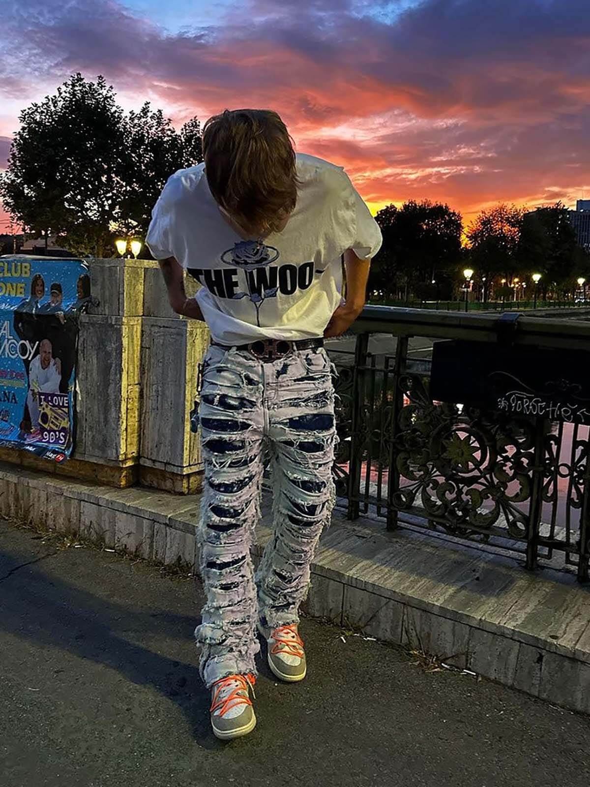 High Street Old Washed Slim Fit Jeans Pants Streetwear