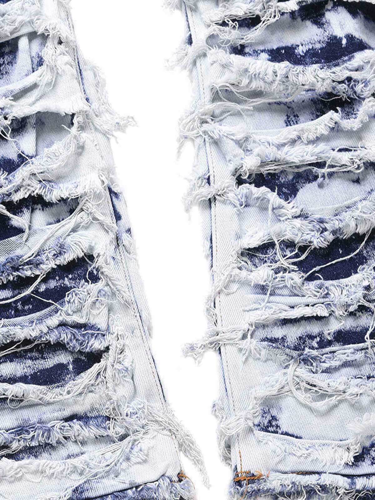 High Street Old Washed Slim Fit Jeans Pants Streetwear