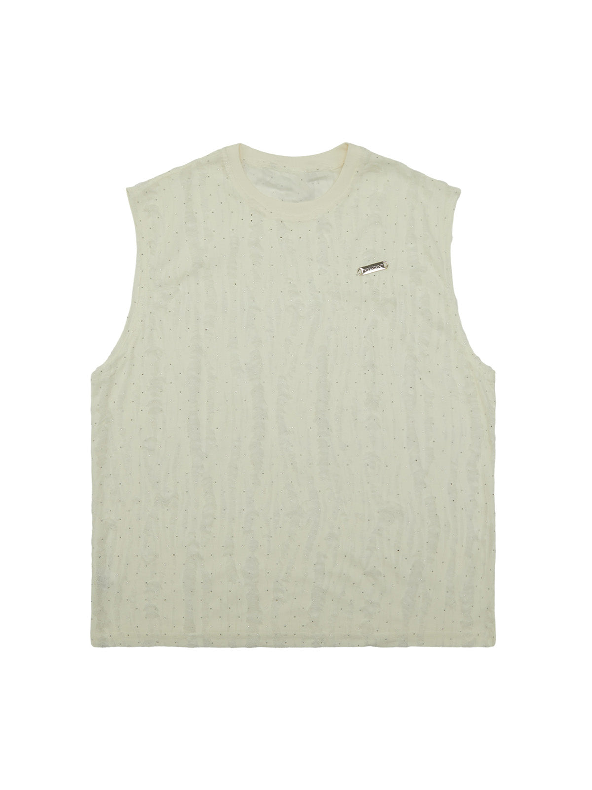 High Street Worn Design Diamond Texture Vest Streetwear