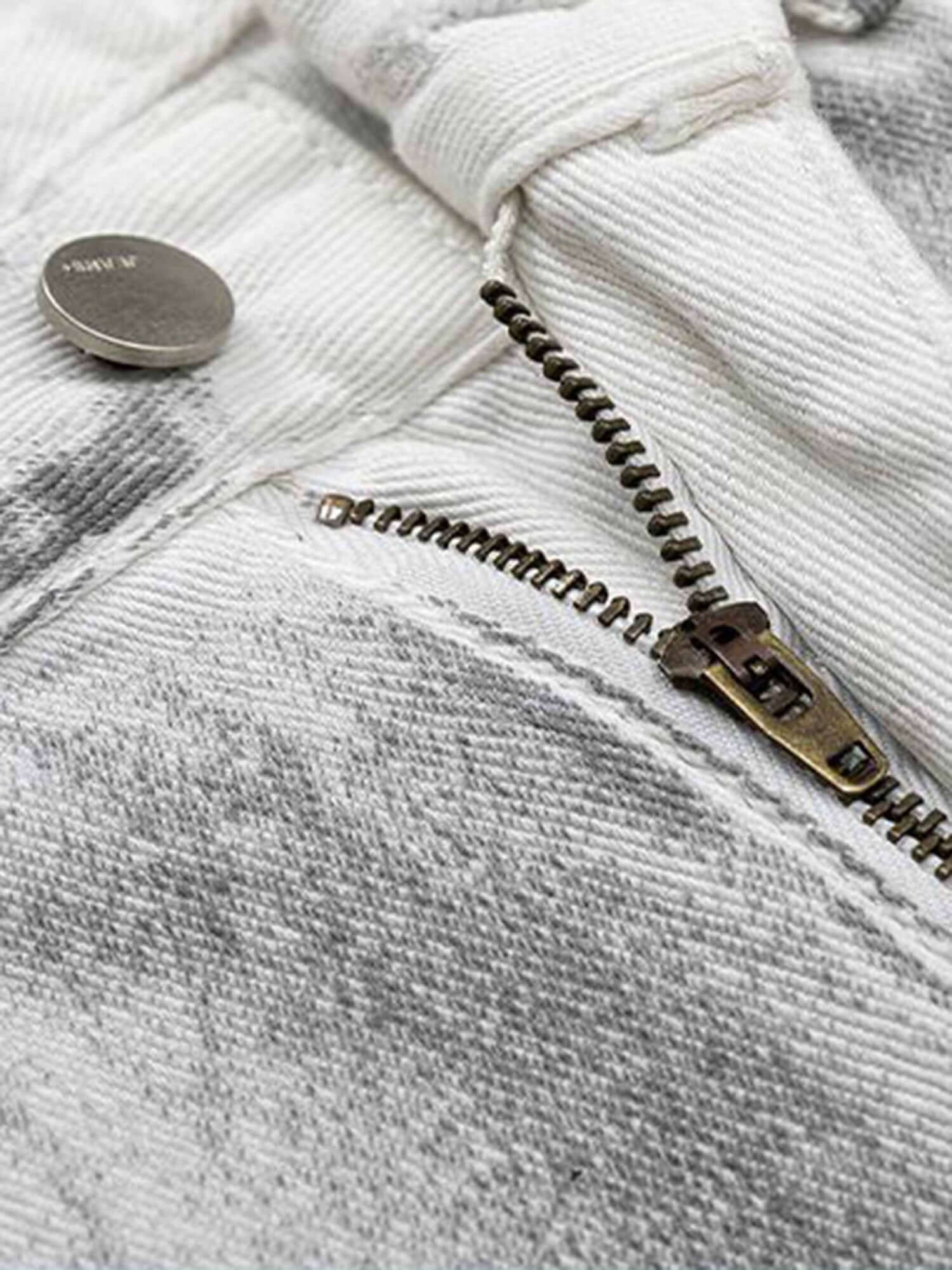 Hip Hop Aged Straight Leg Jeans Streetwear