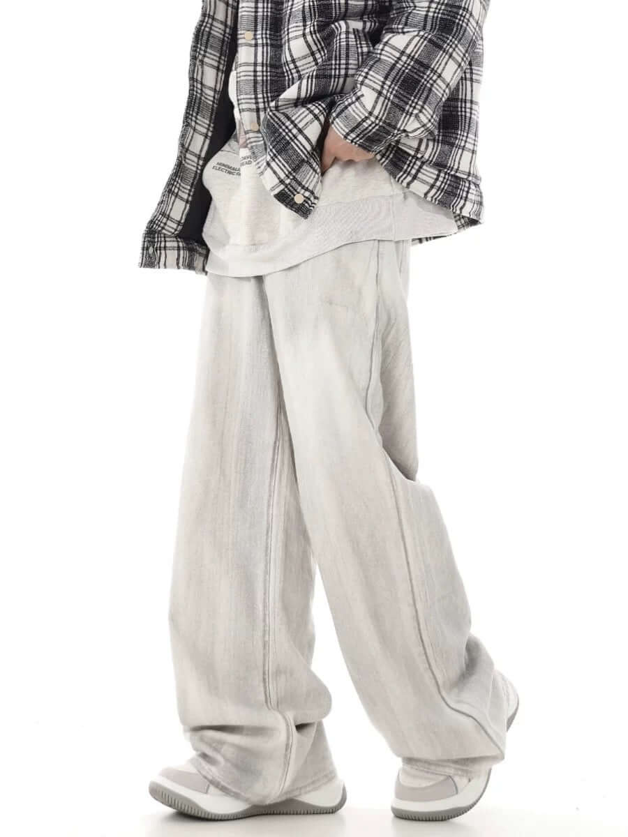 Hip Hop Aged Straight Leg Jeans Streetwear