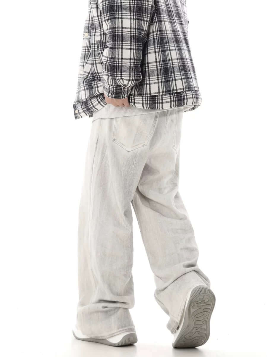 Hip Hop Aged Straight Leg Jeans Streetwear
