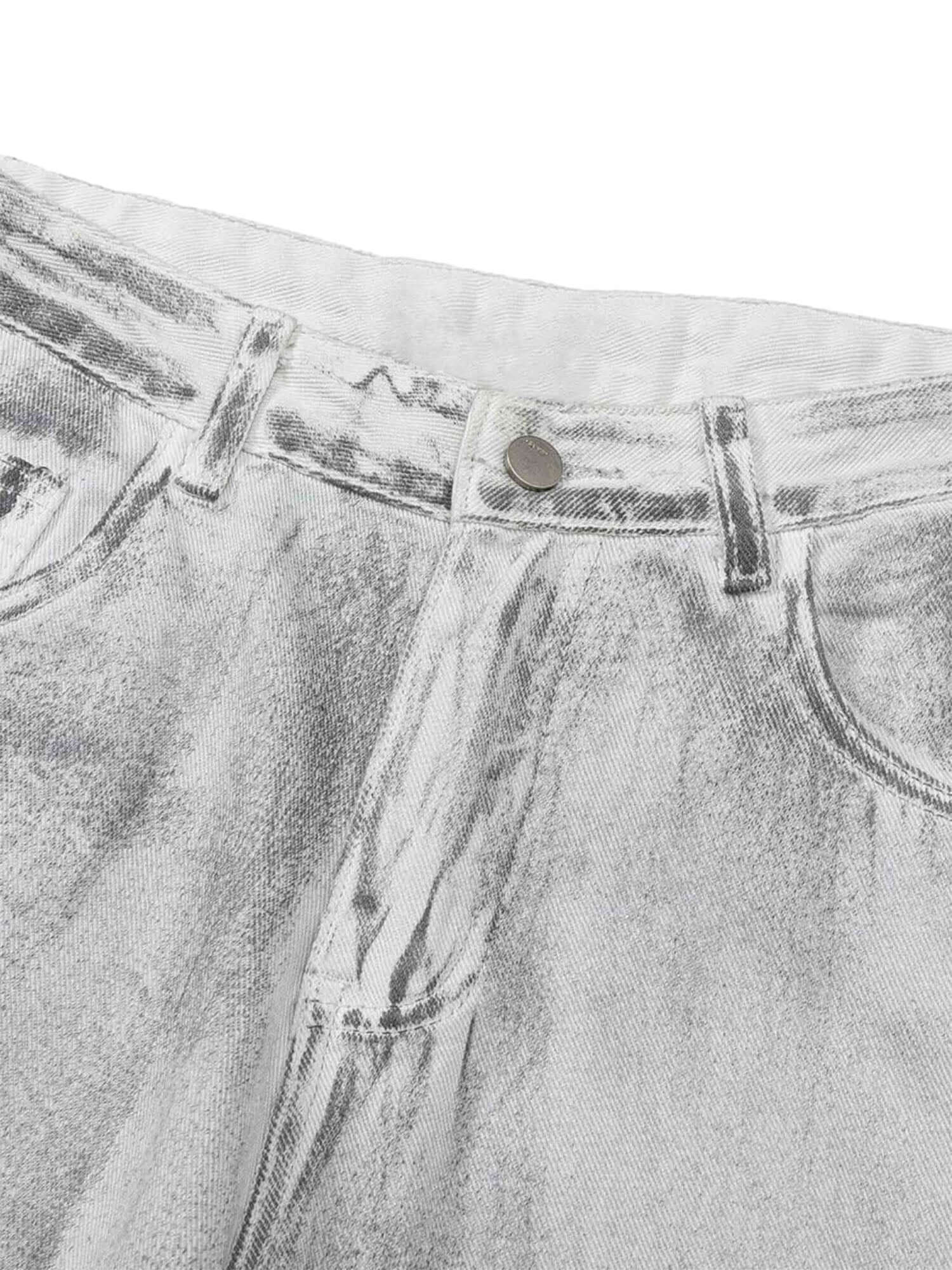 Hip Hop Aged Straight Leg Jeans Streetwear