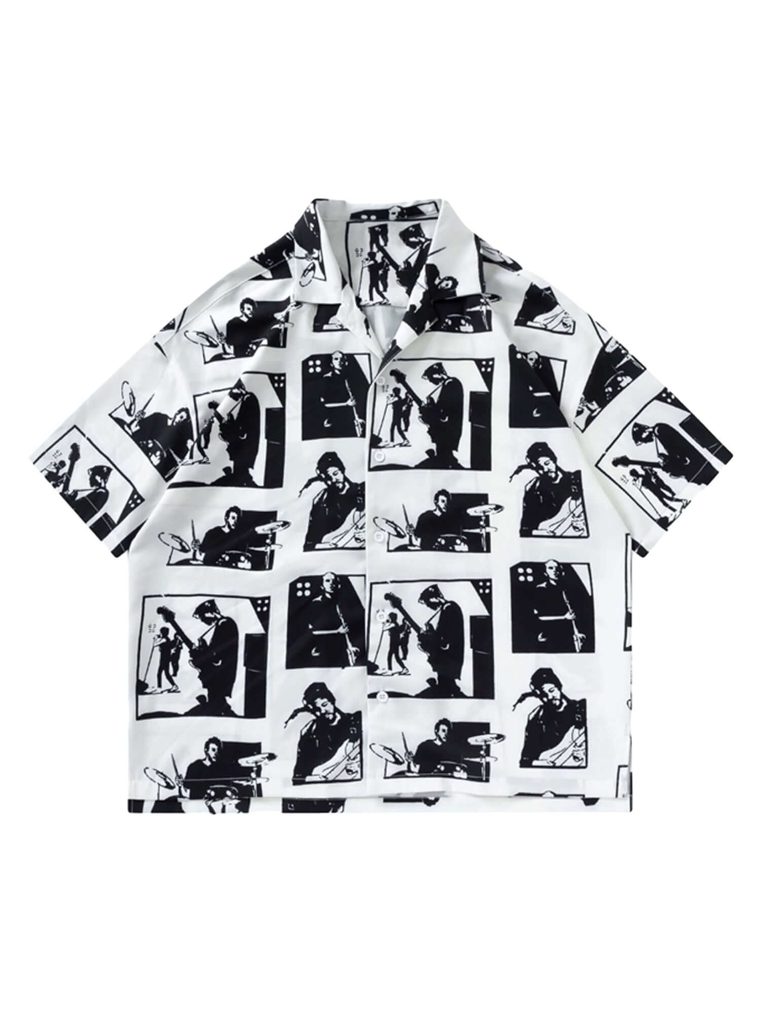 Portrait Pattern Short sleeved Shirt Streetwear