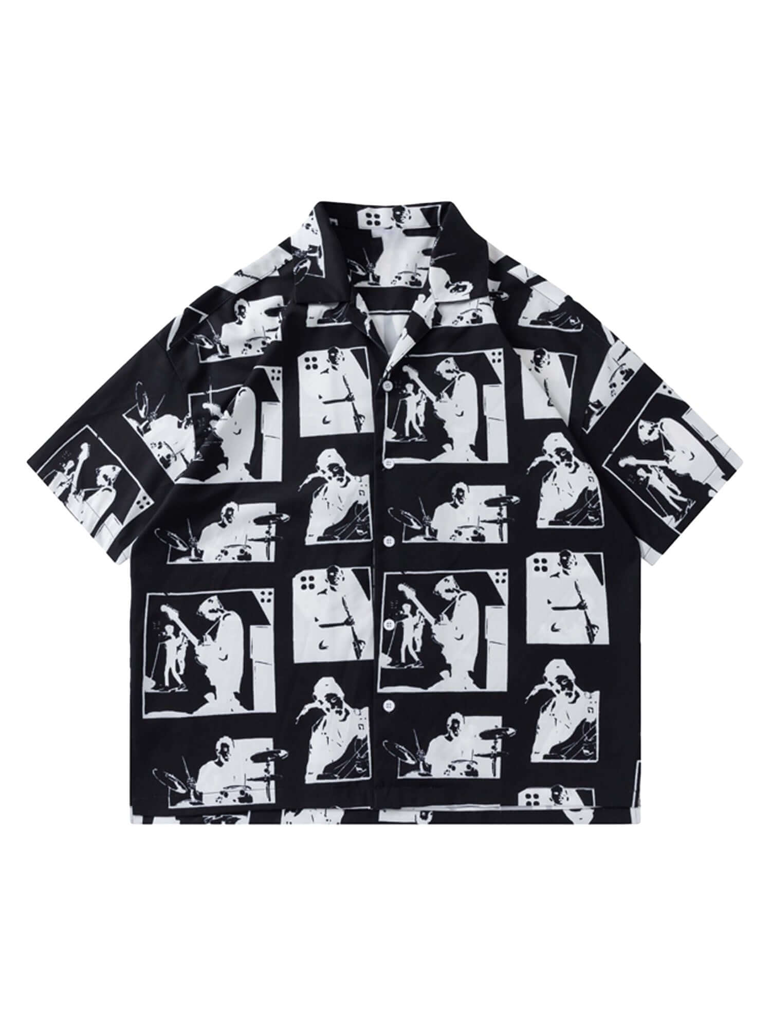 Portrait Pattern Short sleeved Shirt Streetwear