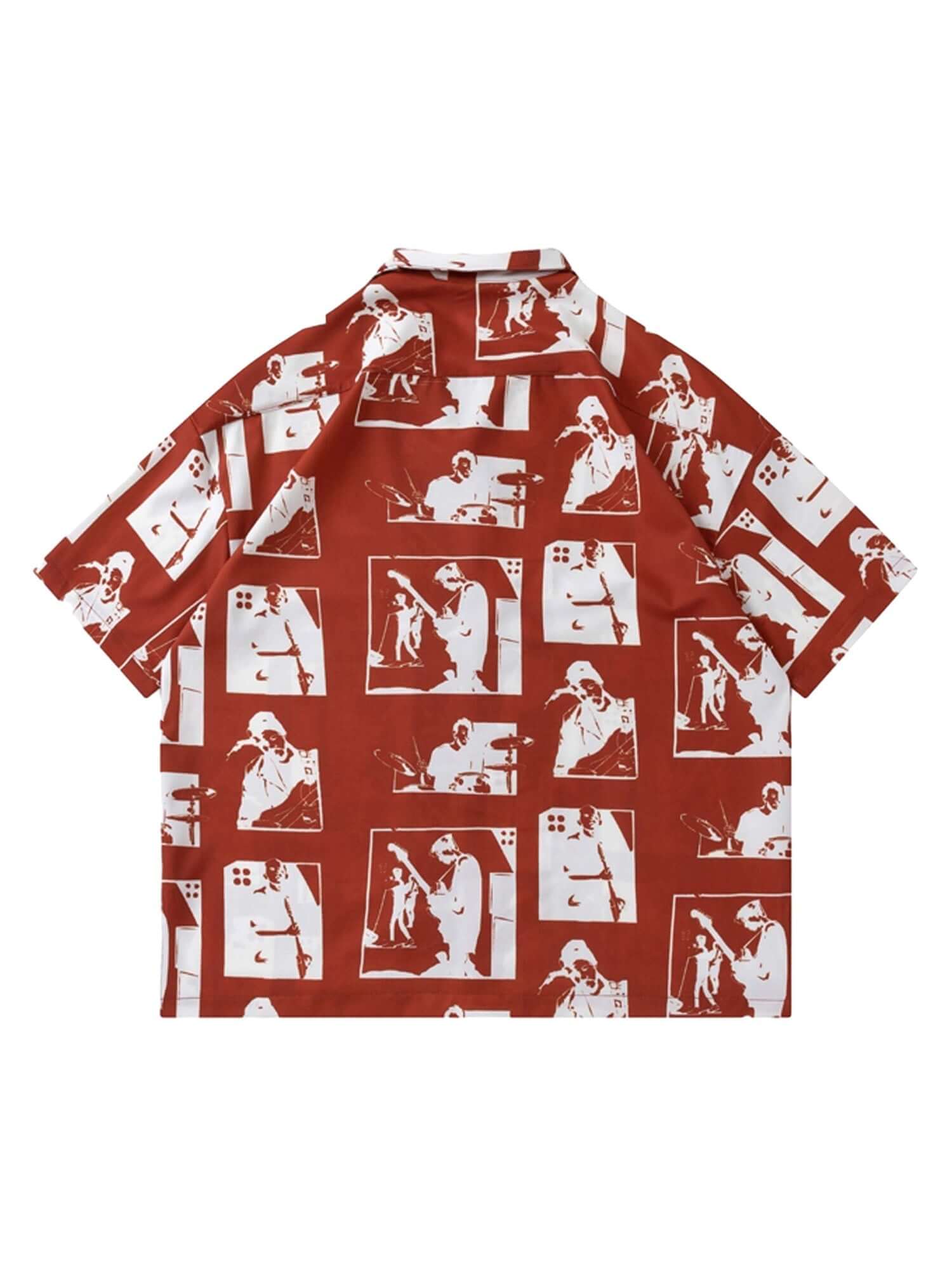 Portrait Pattern Short sleeved Shirt Streetwear