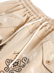 Retro Hieroglyphic Pattern Hip Hop Shorts Streetwear