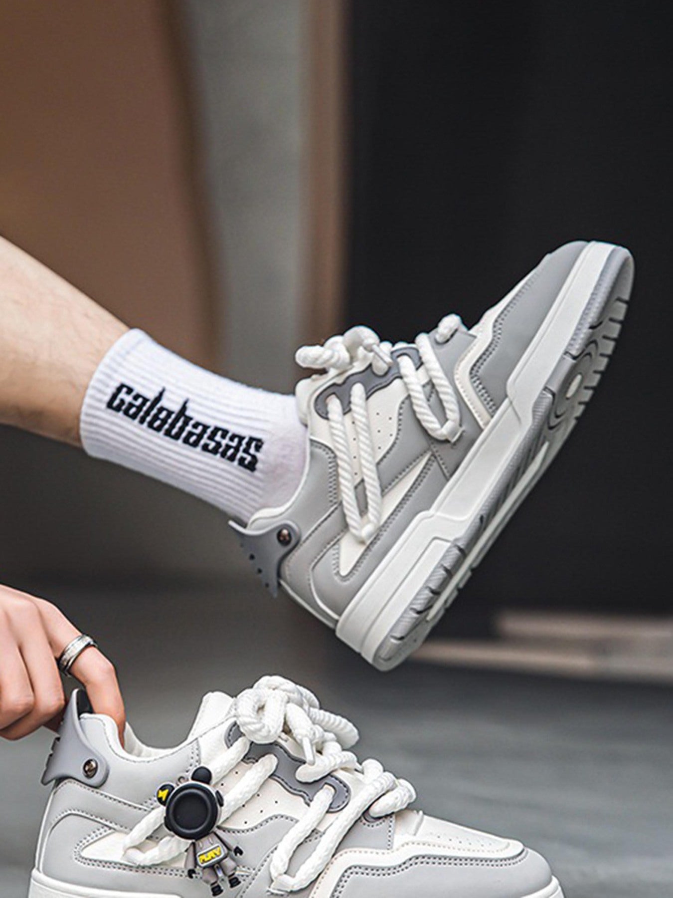 Retro Twine Dirty Braid Board Shoes Streetwear