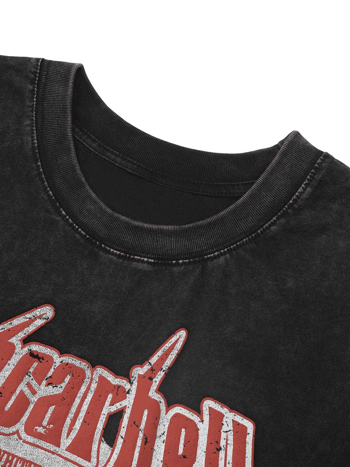 Retro Washed Character Thorns Street Rap Vest Streetwear