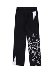 Skull Centipede Print Casual Pants Streetwear