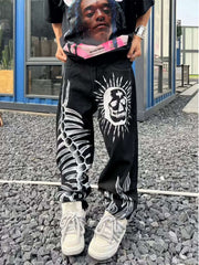 Skull Centipede Print Casual Pants Streetwear