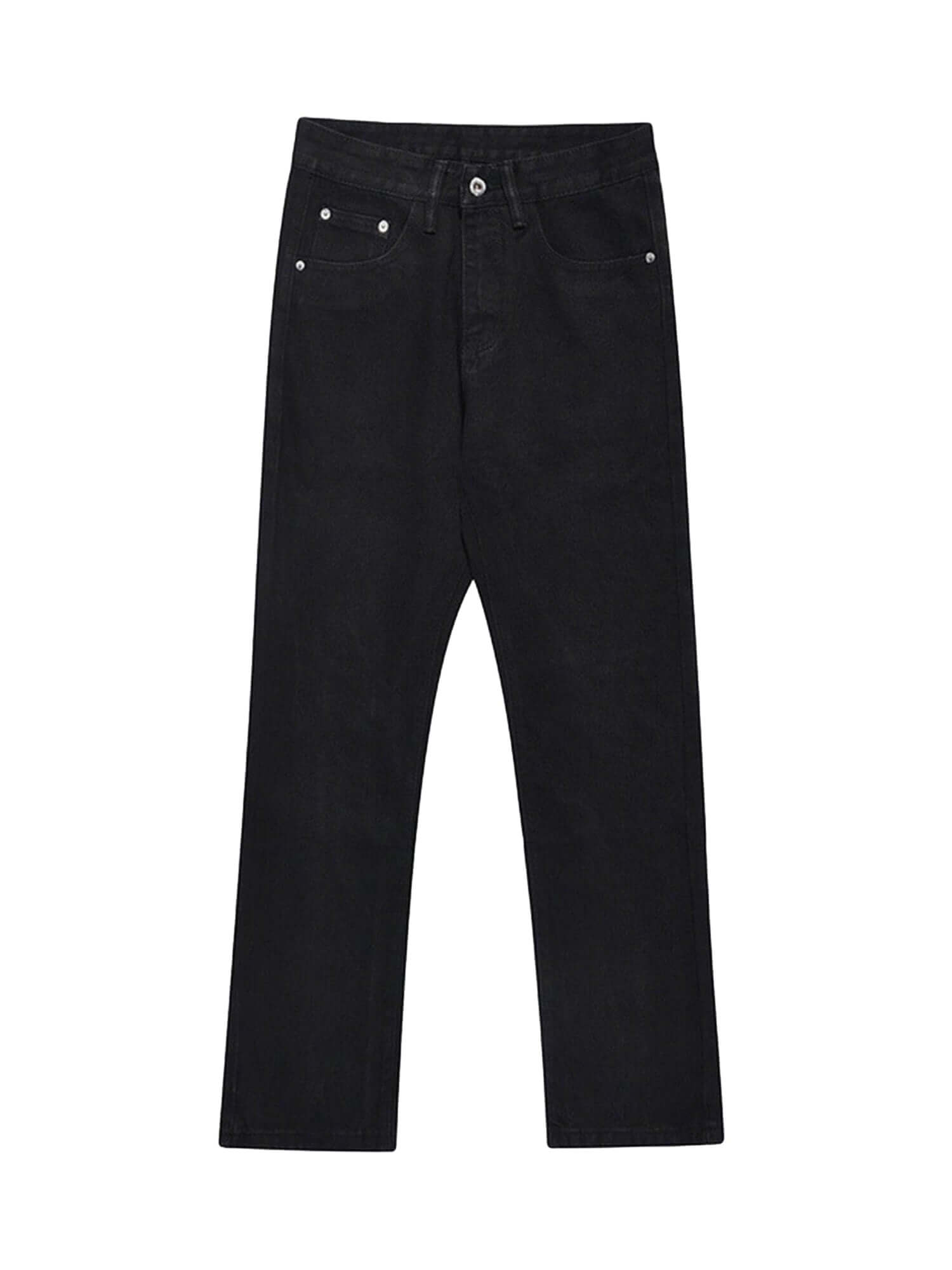 Skull Flame Monogram Embroidered Slim Fit Jeans Streetwear