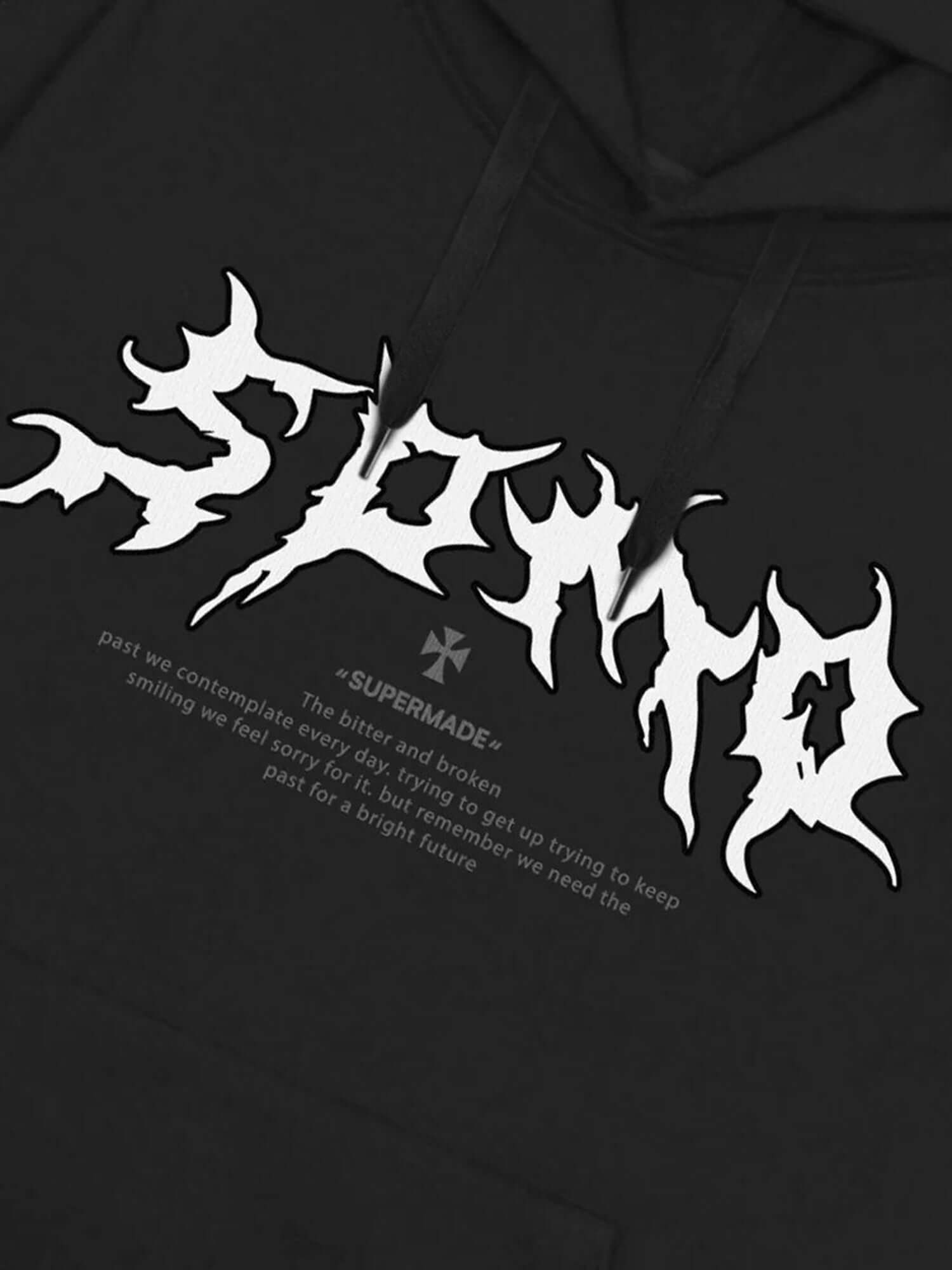 Skull Print Hoodie Streetwear Gothic