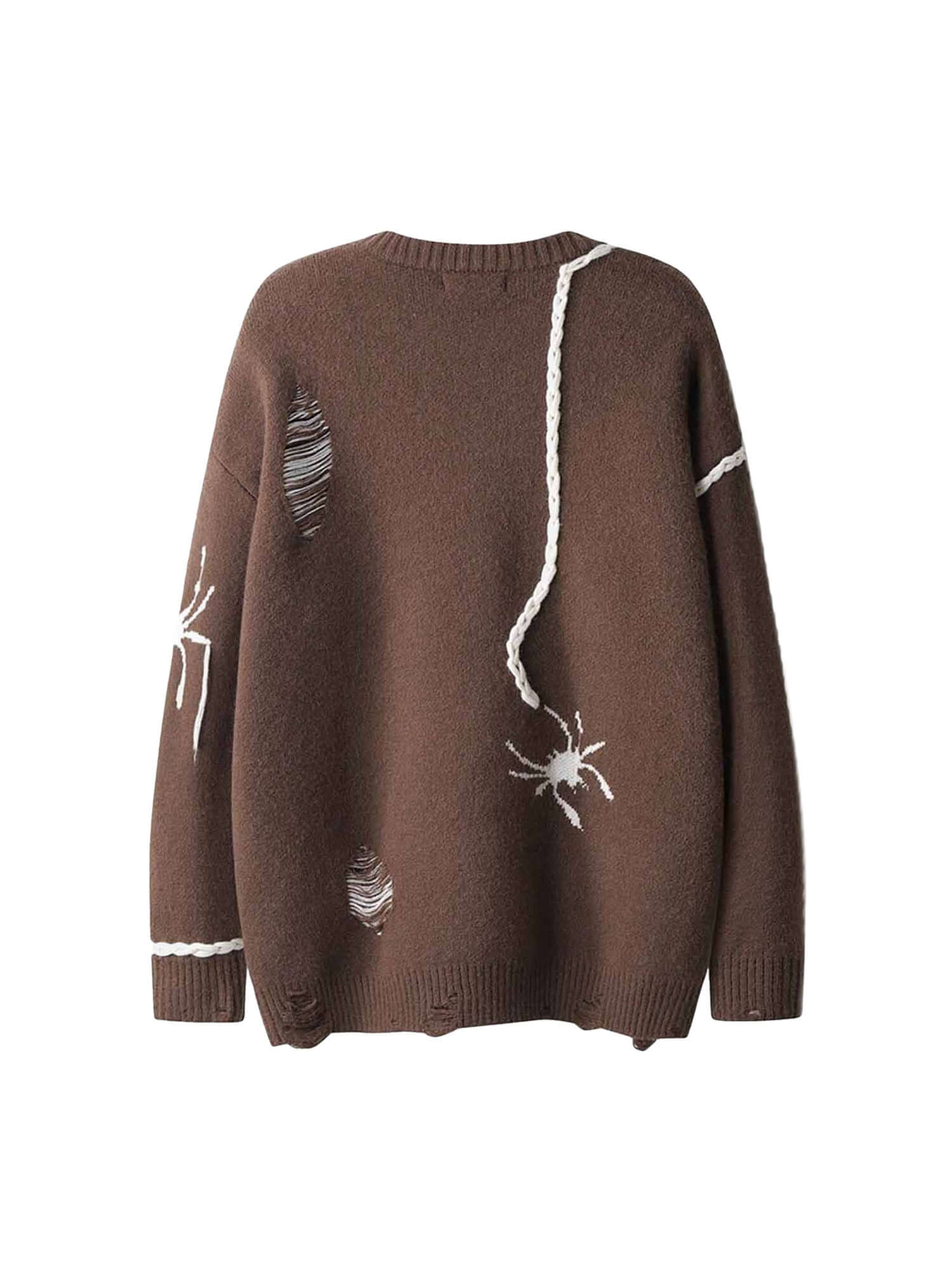 Spider Distressed Oversized Sweater Streetwear