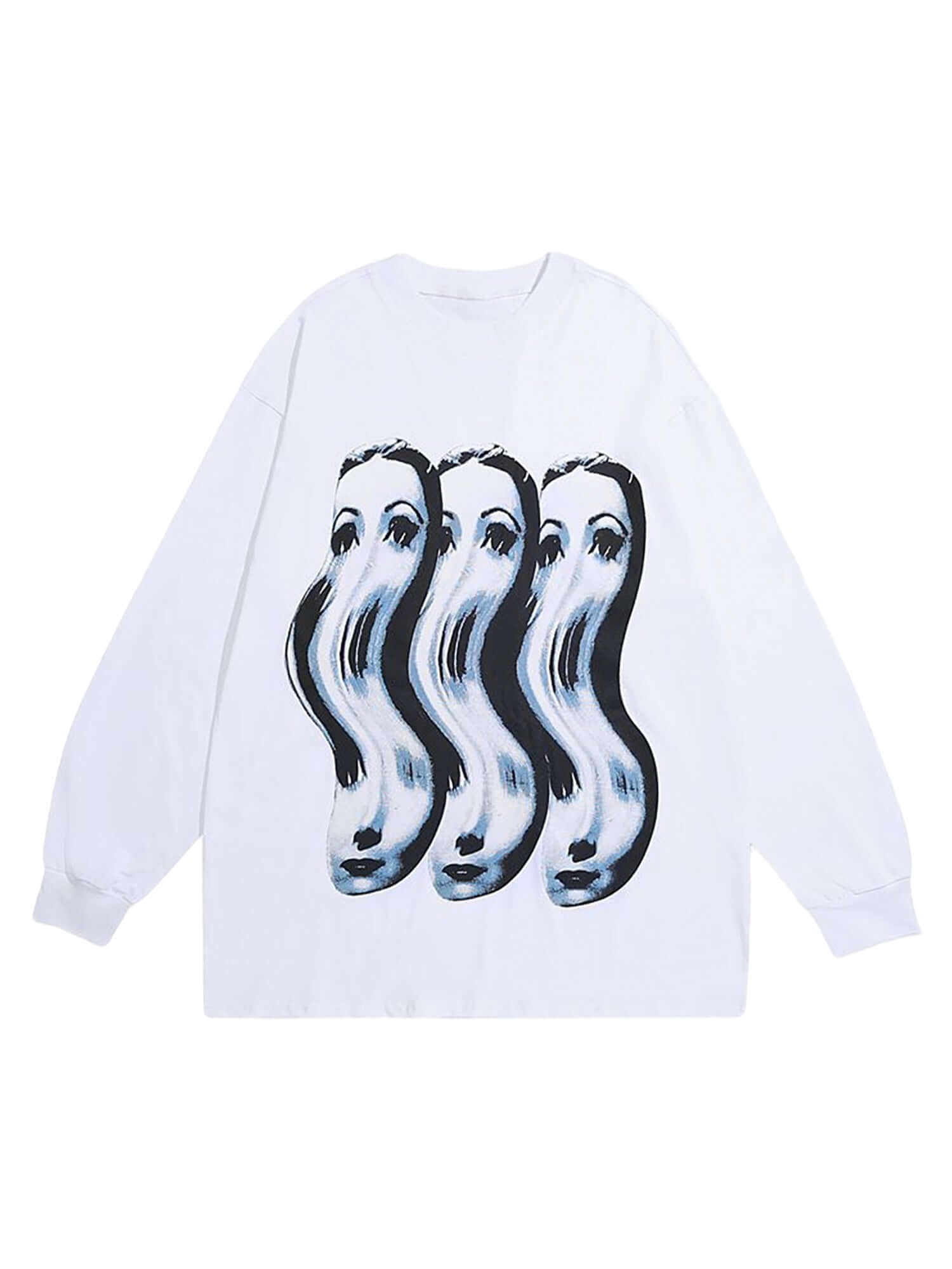 Spoof Portrait Crew Neck Sweatshirt Streetwear