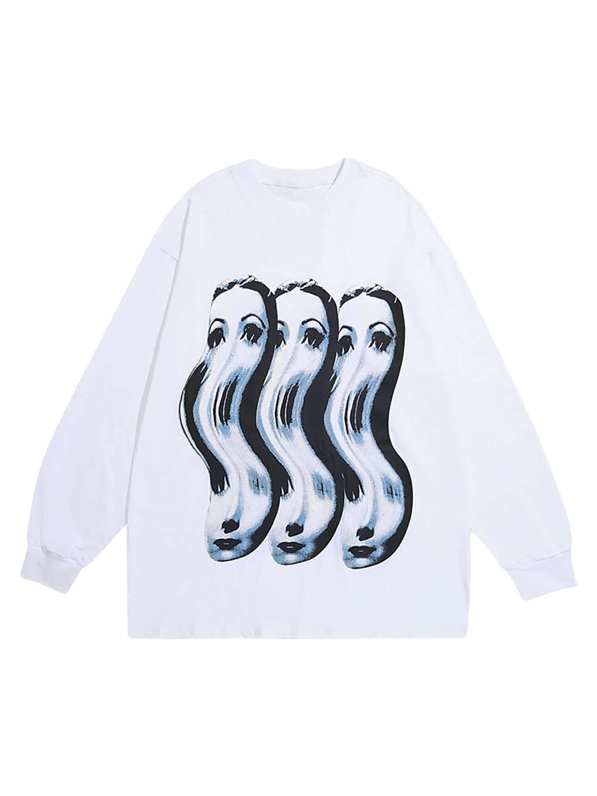 Spoof Portrait Crew Neck Sweatshirt Streetwear