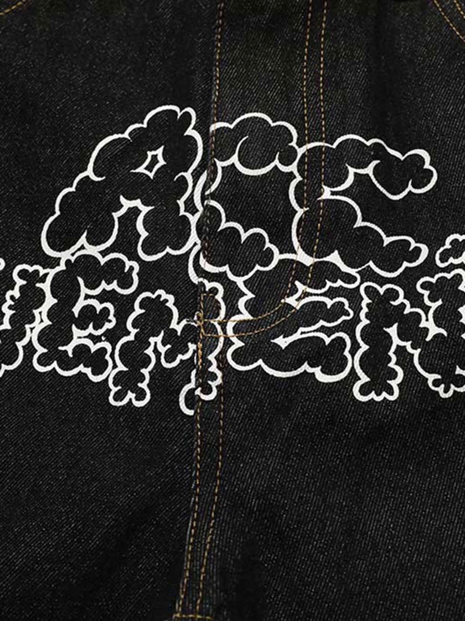 Star Letter Print Jeans Streetwear