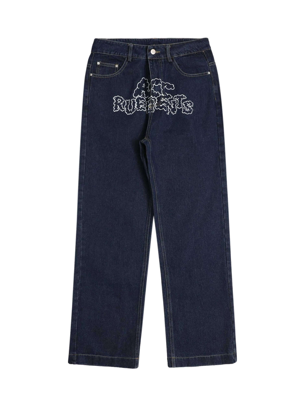 Star Letter Print Jeans Streetwear